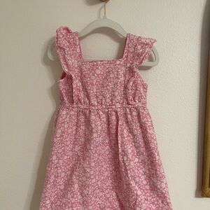 Cat & Jack Pink Floral Prairie Style Sundress with Flutter Sleeves